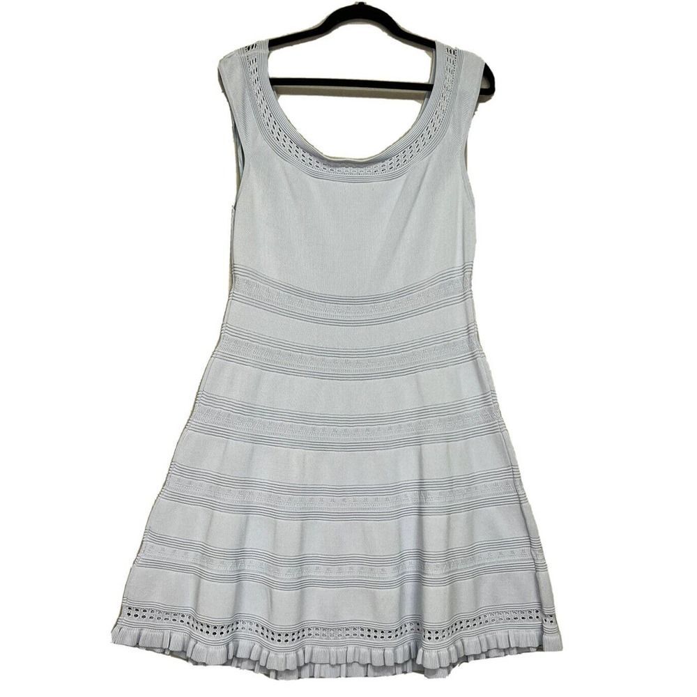 NEW ELIZA J Mini Lavender Scoop Neck, Sleeveless Ruffle Dress Size XL